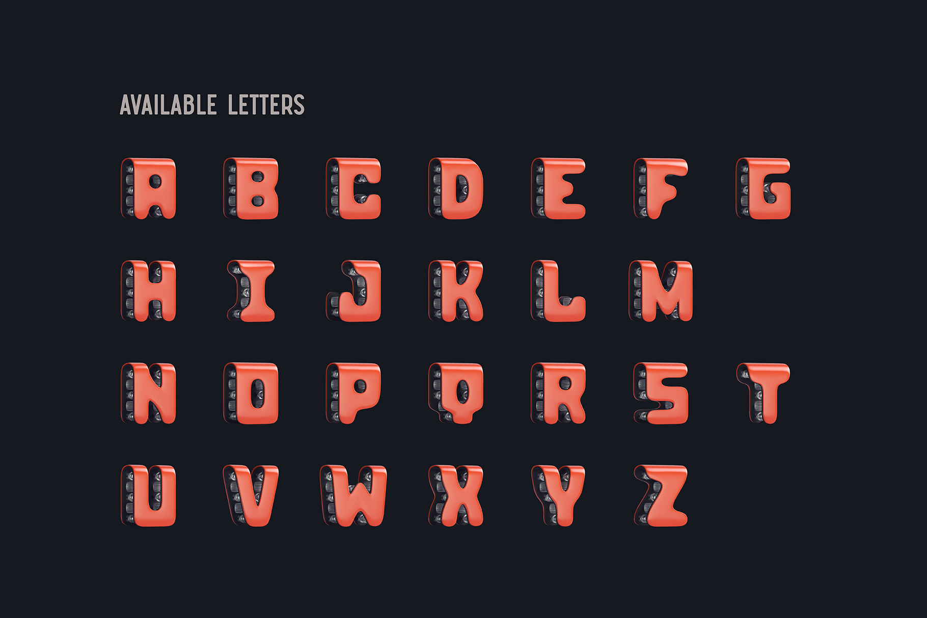 BOT Alphabet: 3D Rendered Letters letters