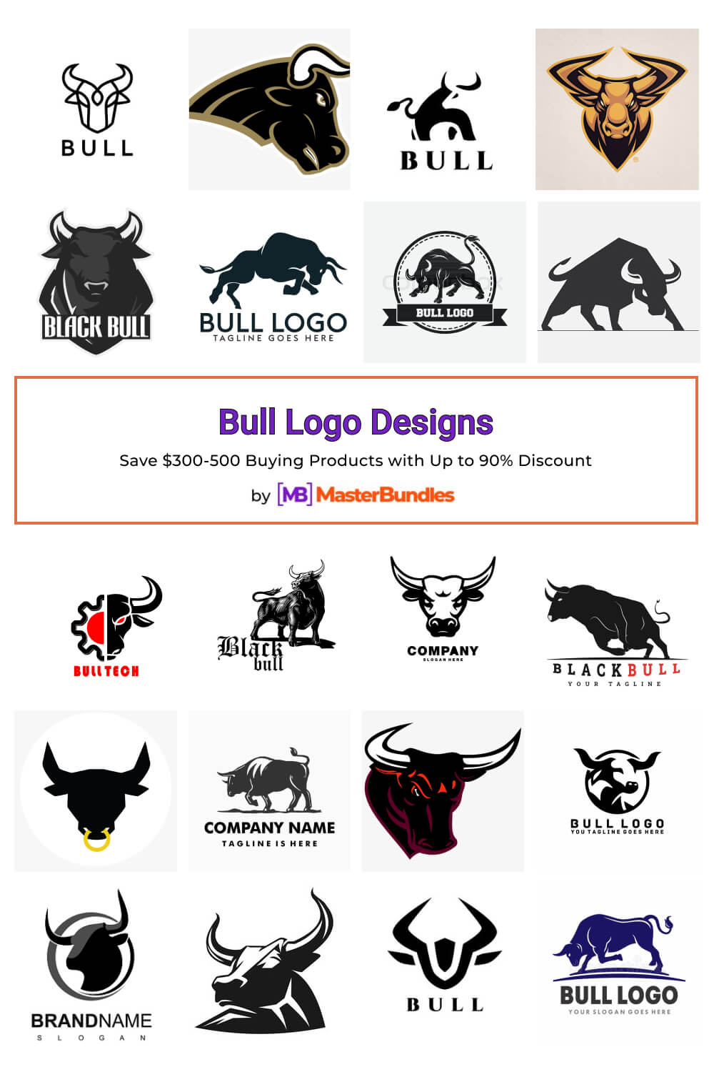bull logo designs pinterest image.