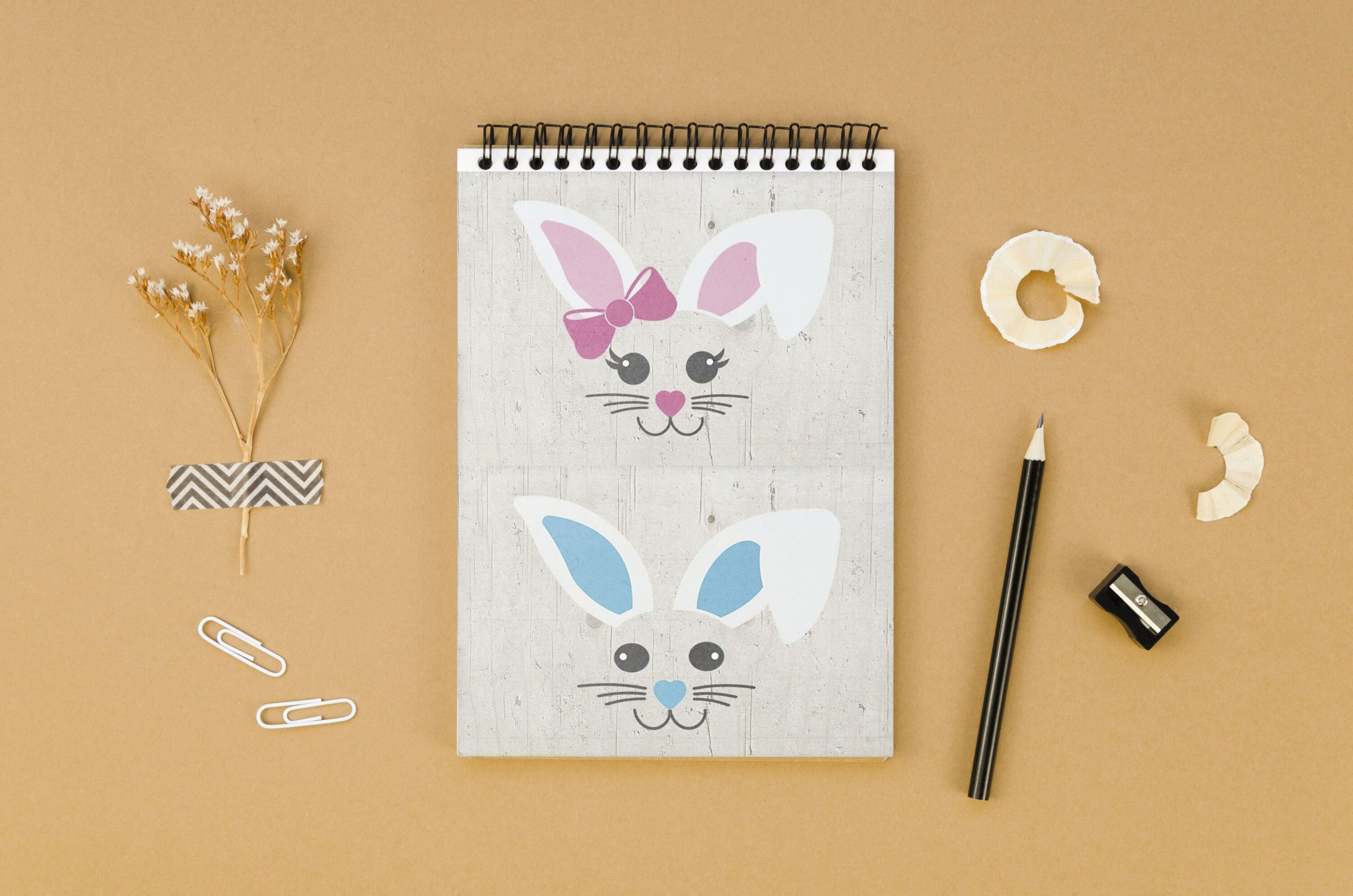 Bunny Ears svg | Boy and Girl - notebook.