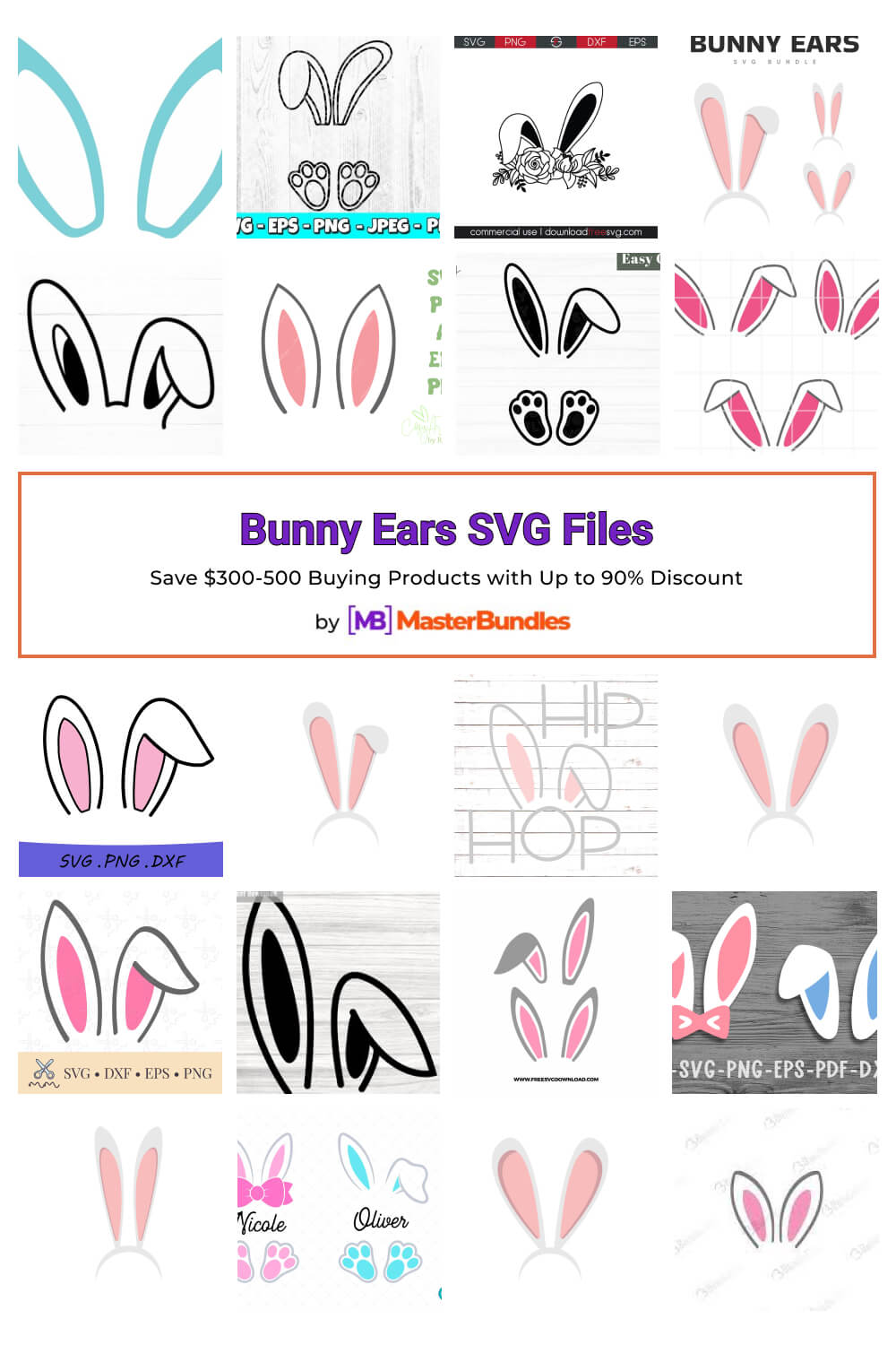 bunny ears svg files pinterest image.
