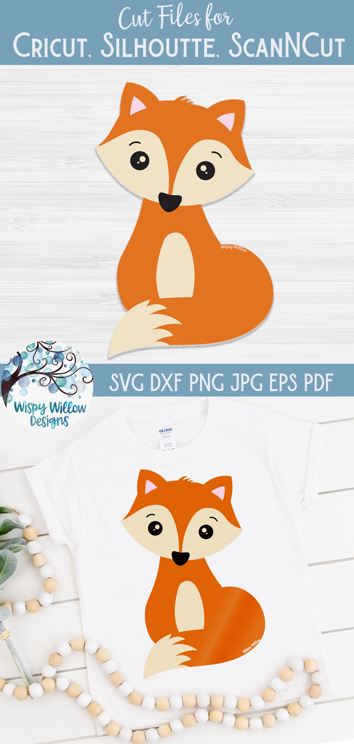 T - shirt with an image of a fox on it.