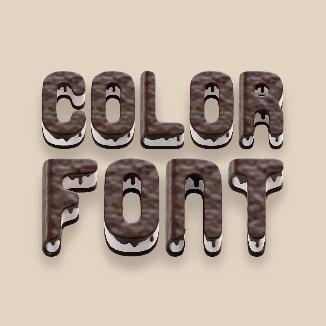 Chocolate Cake - Color Font previews.