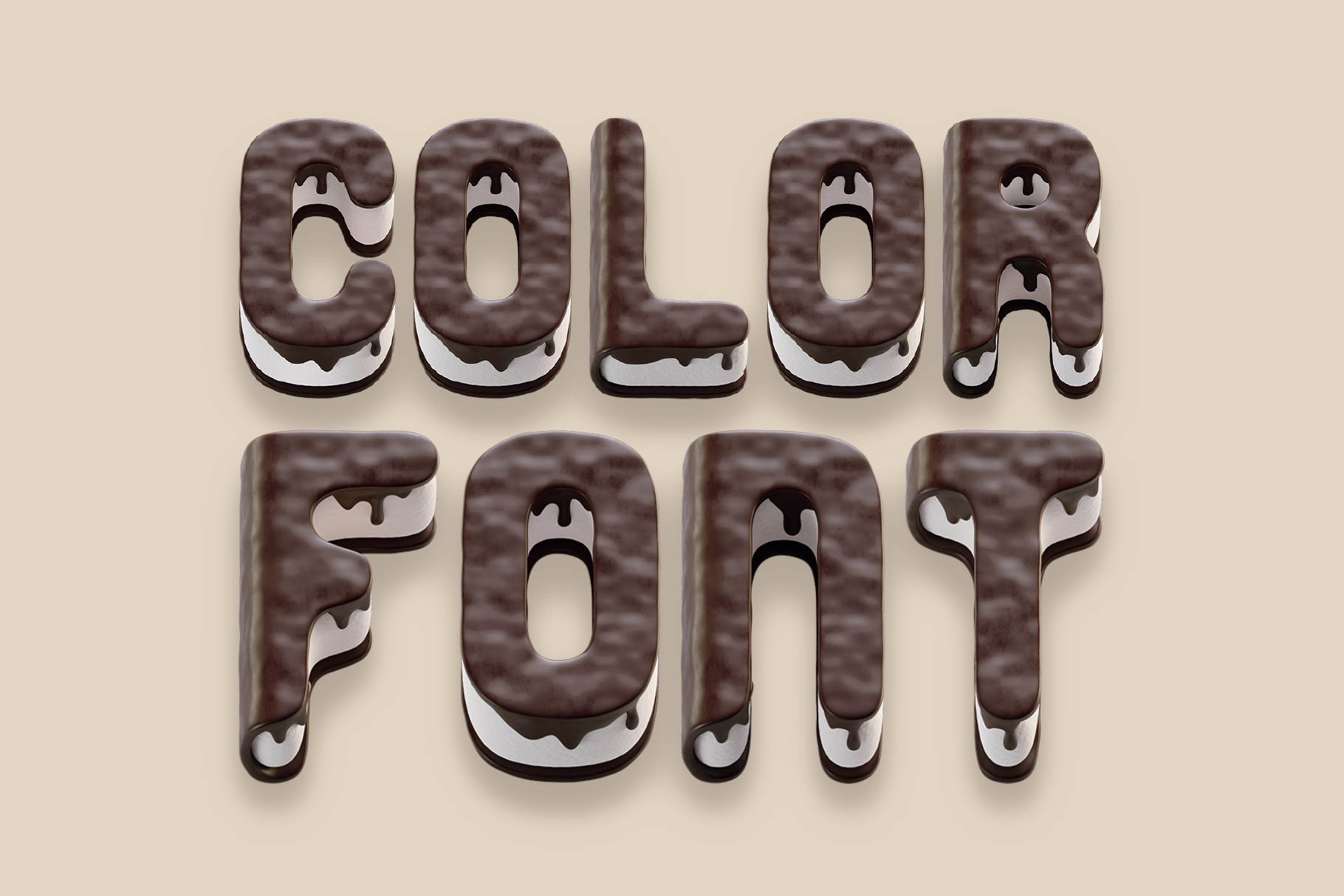 Chocolate Cake - Color Font.