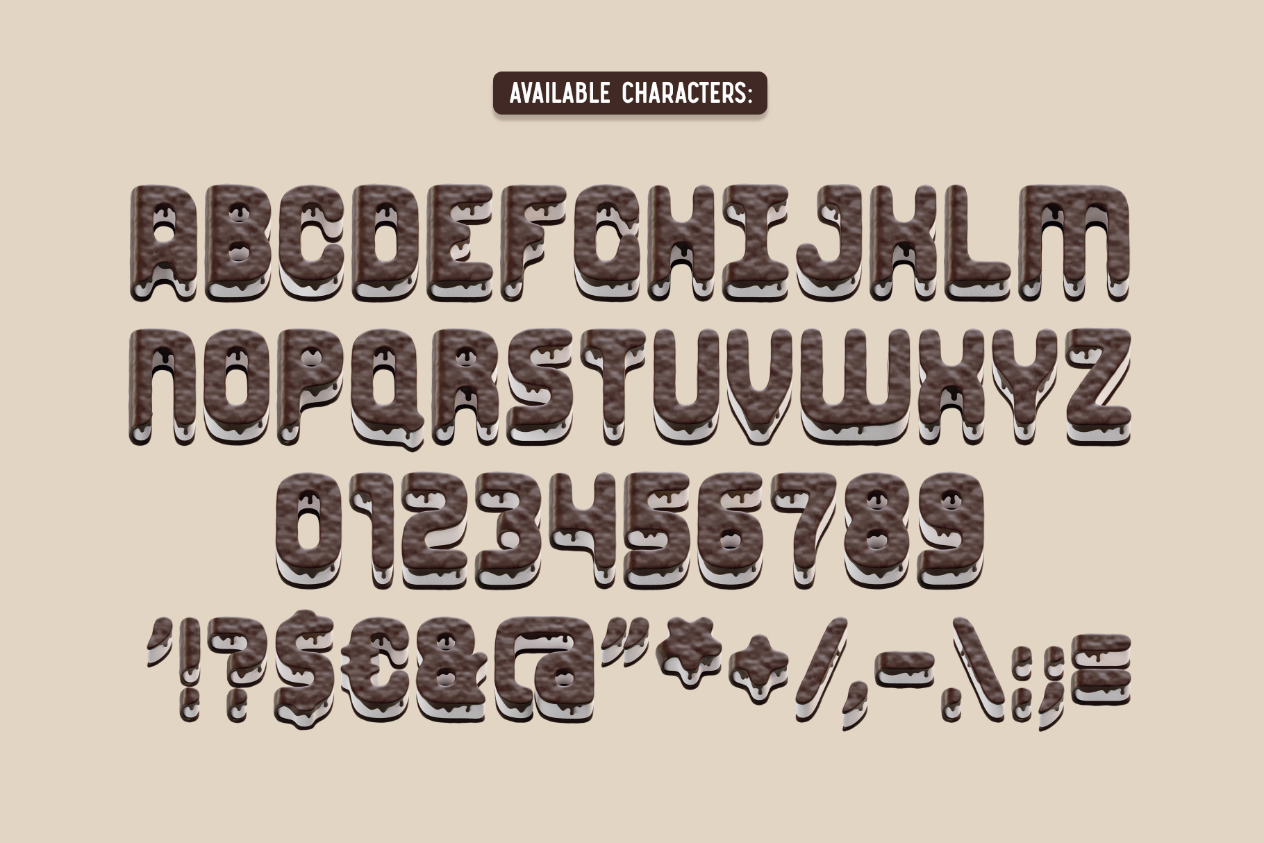 Chocolate Cake - Color Font letters.