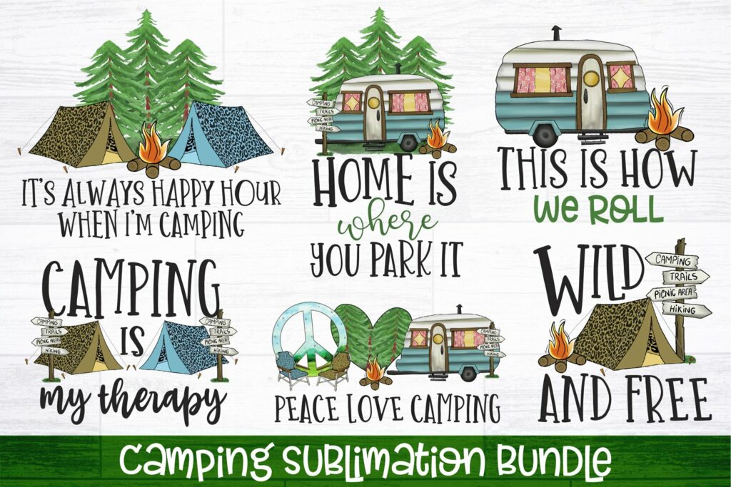 Camping Sublimation Bundle Camping PNG MasterBundles