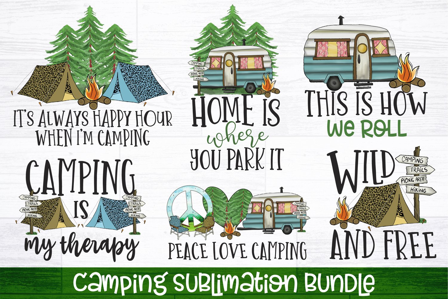 Cover image of Camping Sublimation Bundle.