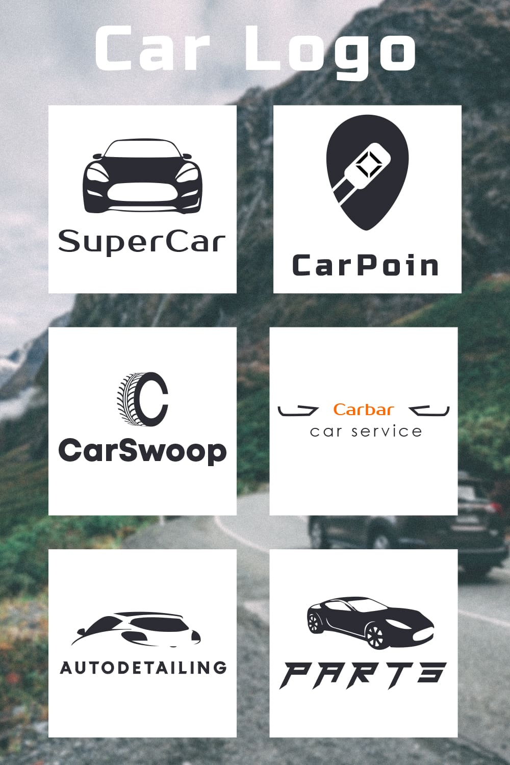 Diverse of the black car logos.