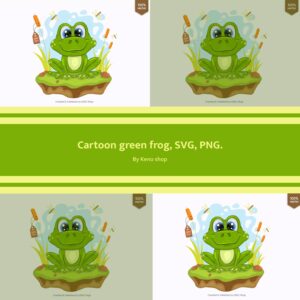 Cartoon Green Frog, Svg, Png – Masterbundles