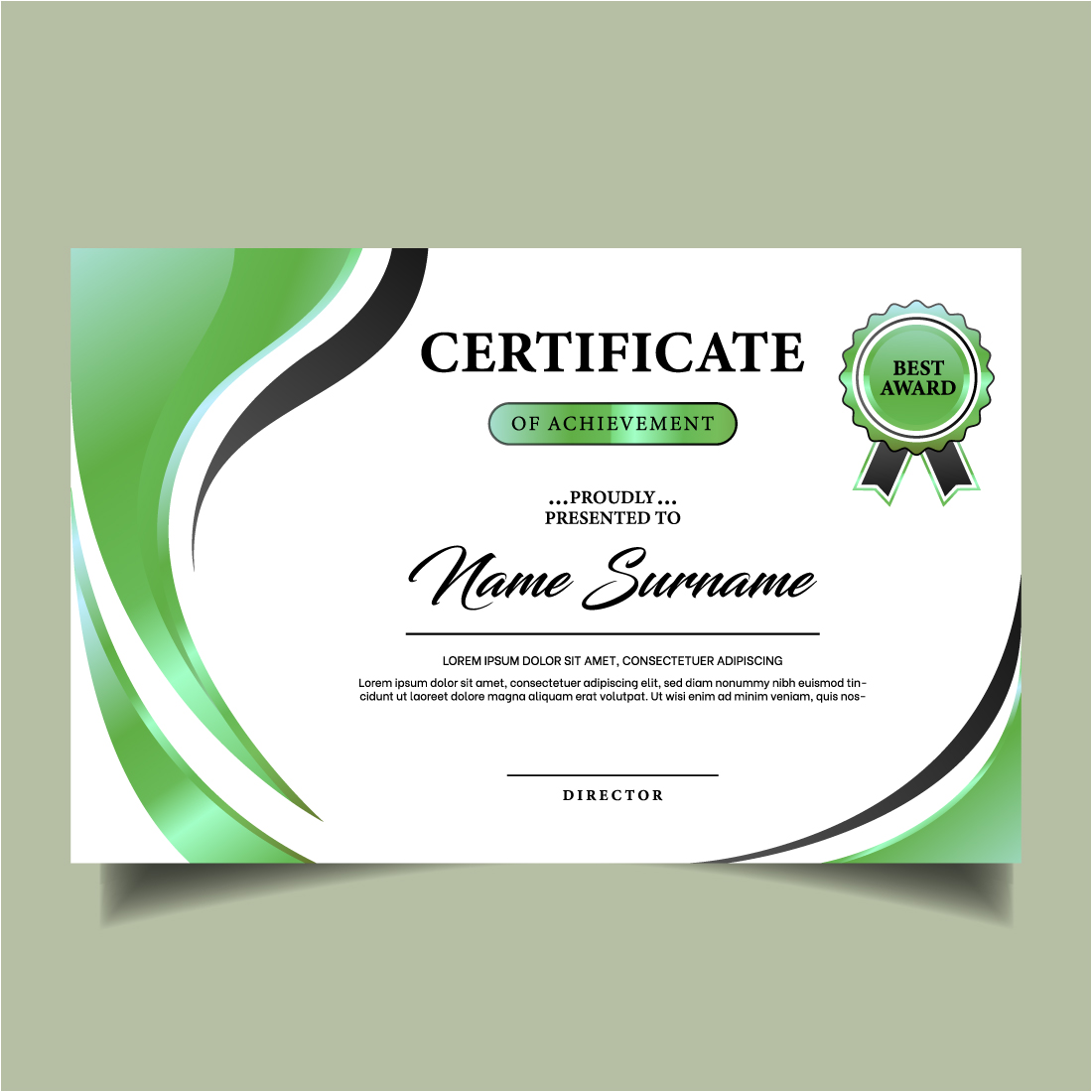 Modern and Luxurious Certificate Design Template previews.