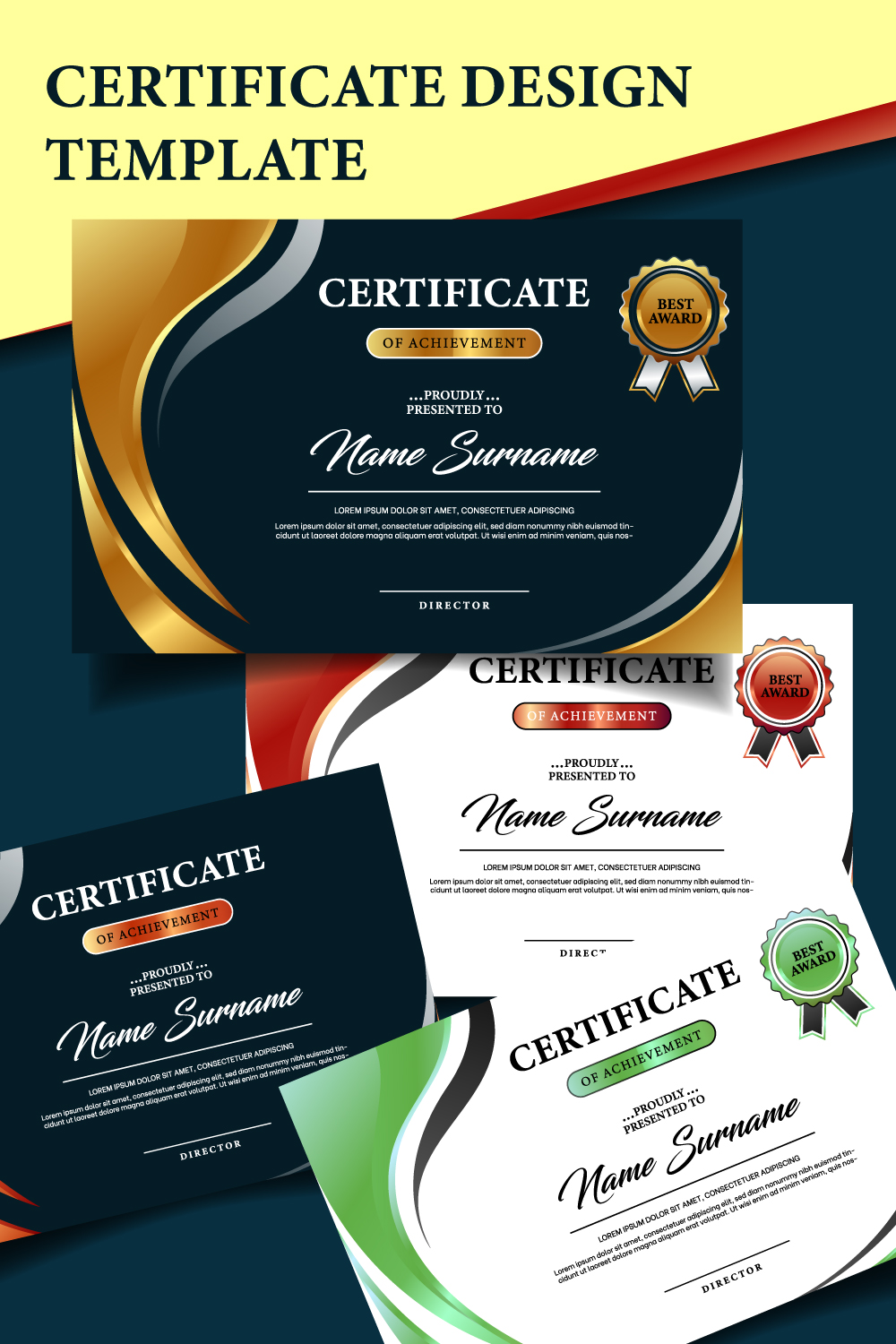 Modern and Luxurious Certificate Design Template pinterest.