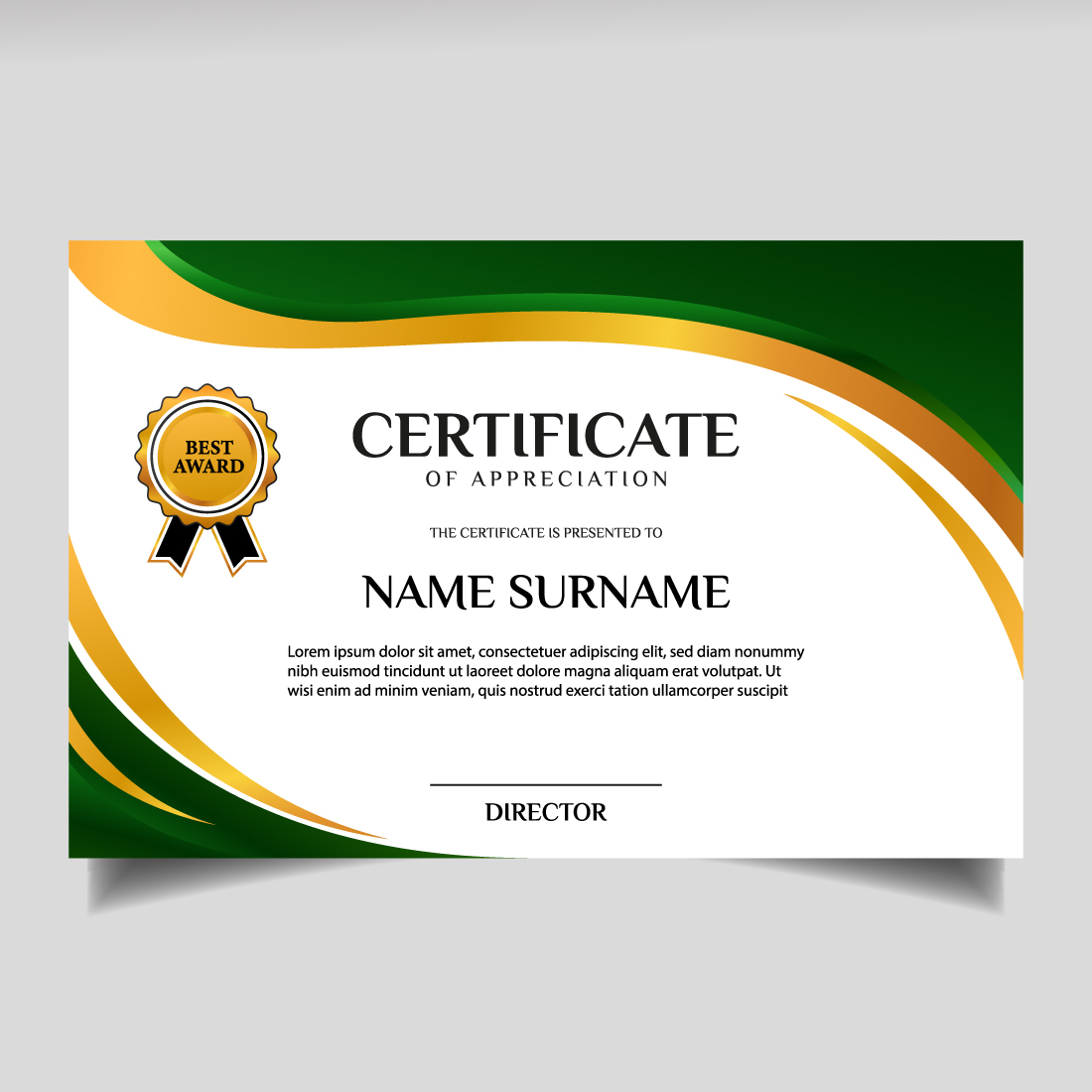 Modern and Simple Certificate Design Template