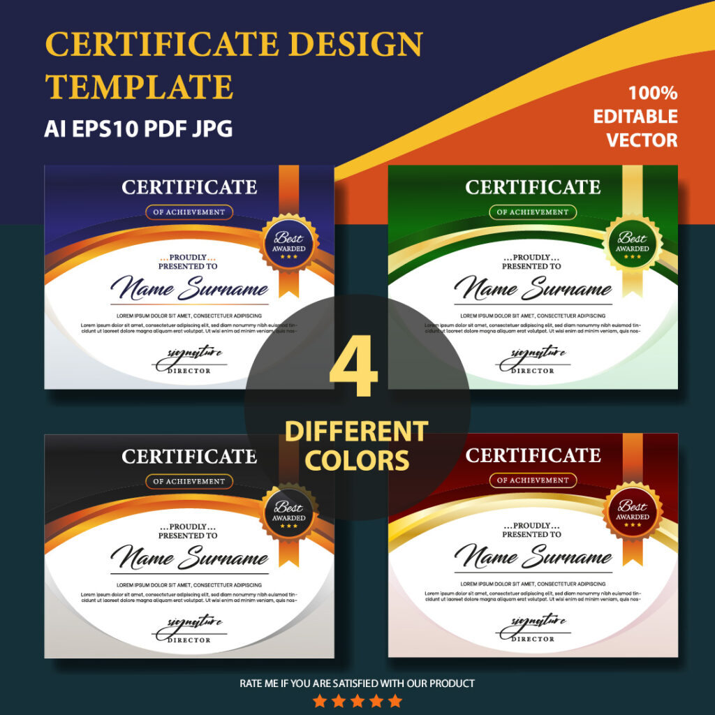 modern and luxurious certificate design - MasterBundles