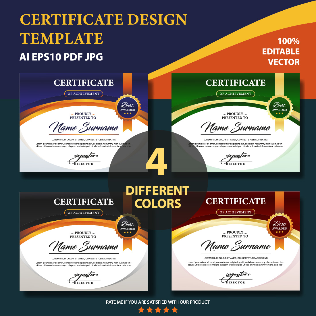 Modern and Luxurious Certificate Design cover image.