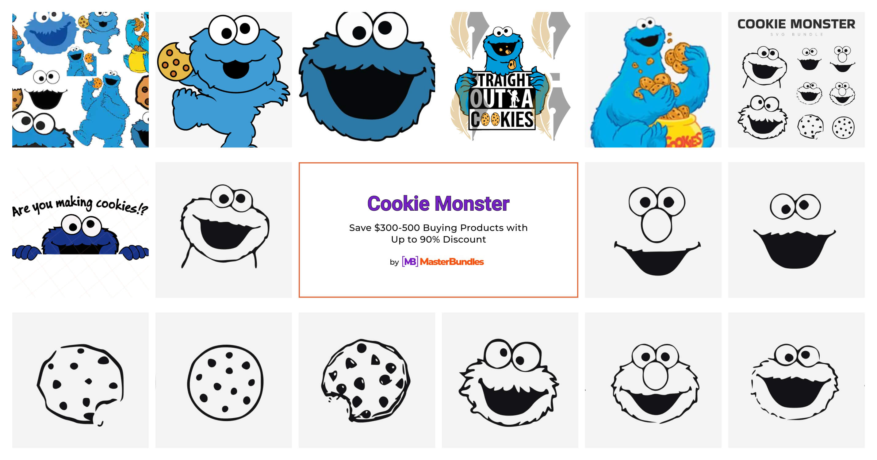 Cookie Monster Bundle Svg, Cookie Svg, Cookie Monster Face