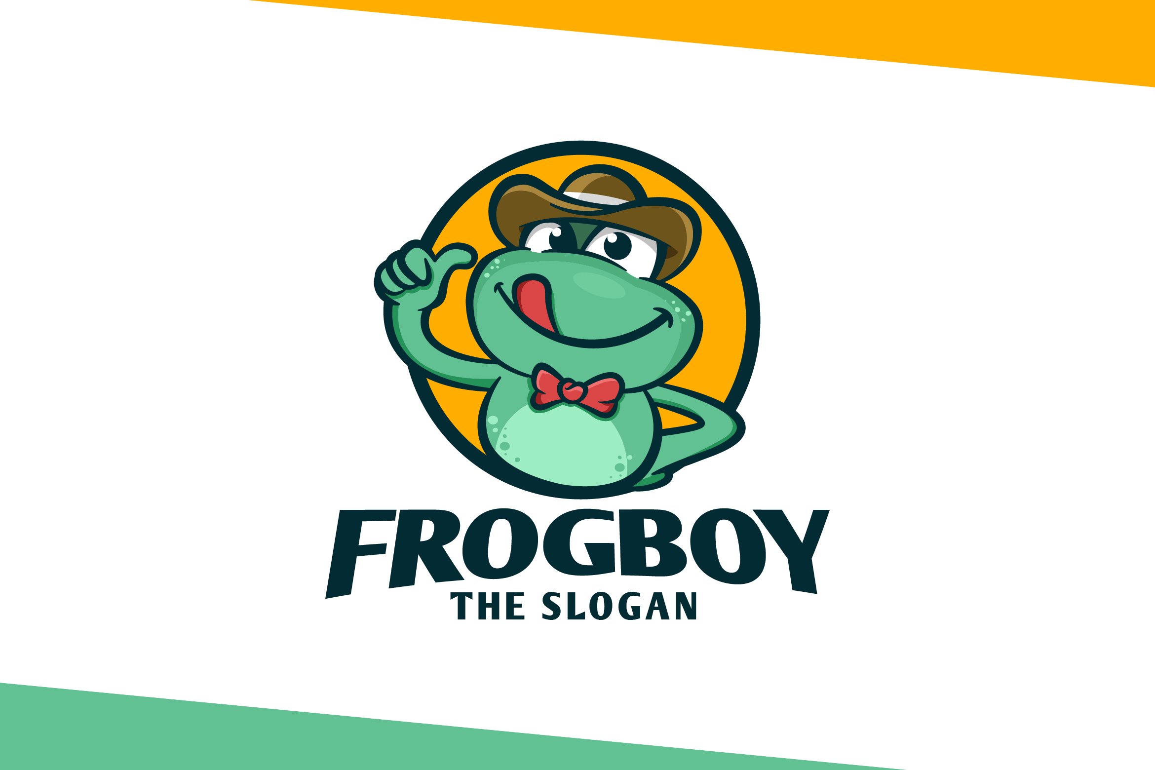 Vintage frog boy logo.