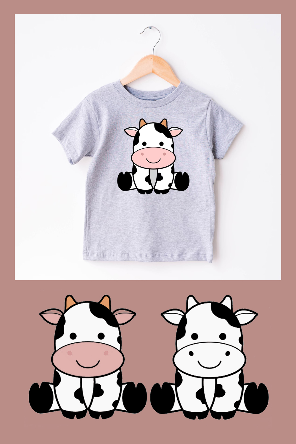 T - shirt with a cartoon cow on it.