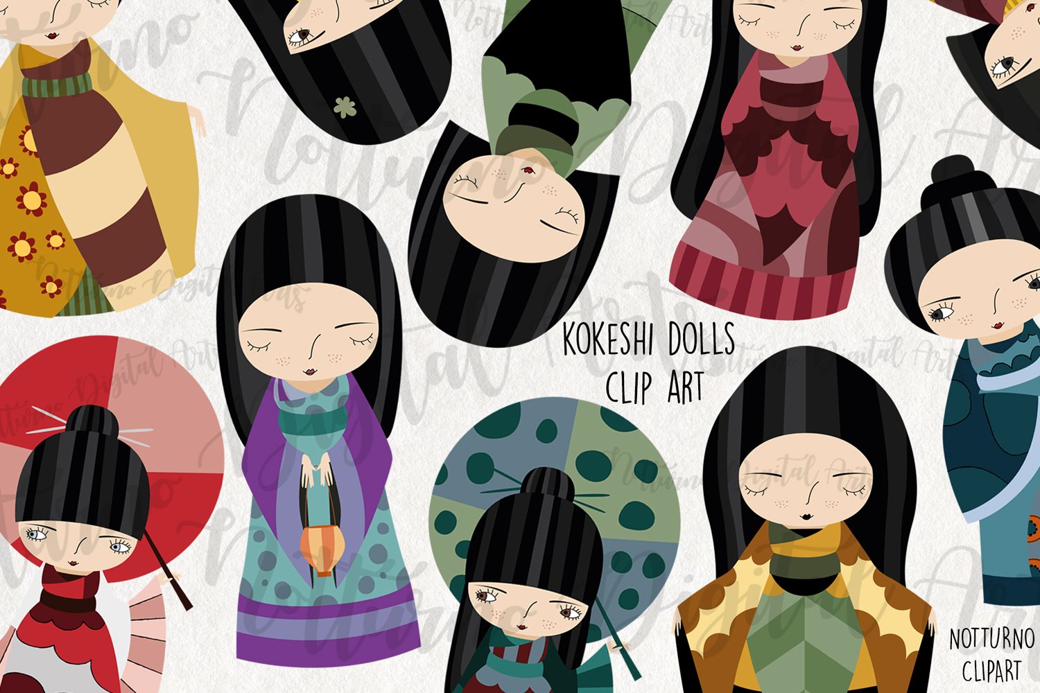 Cover image of Kokeshi Dolls SVG.