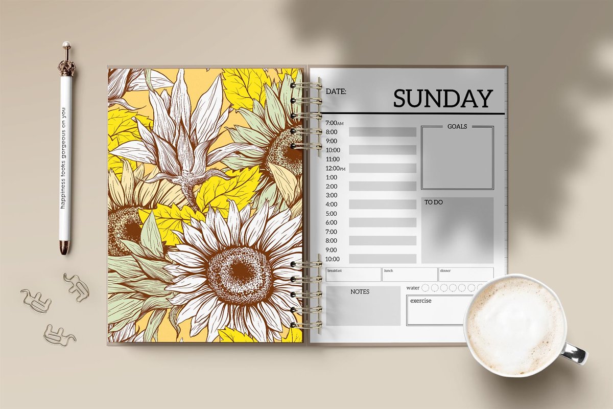 Daily planner mockup.