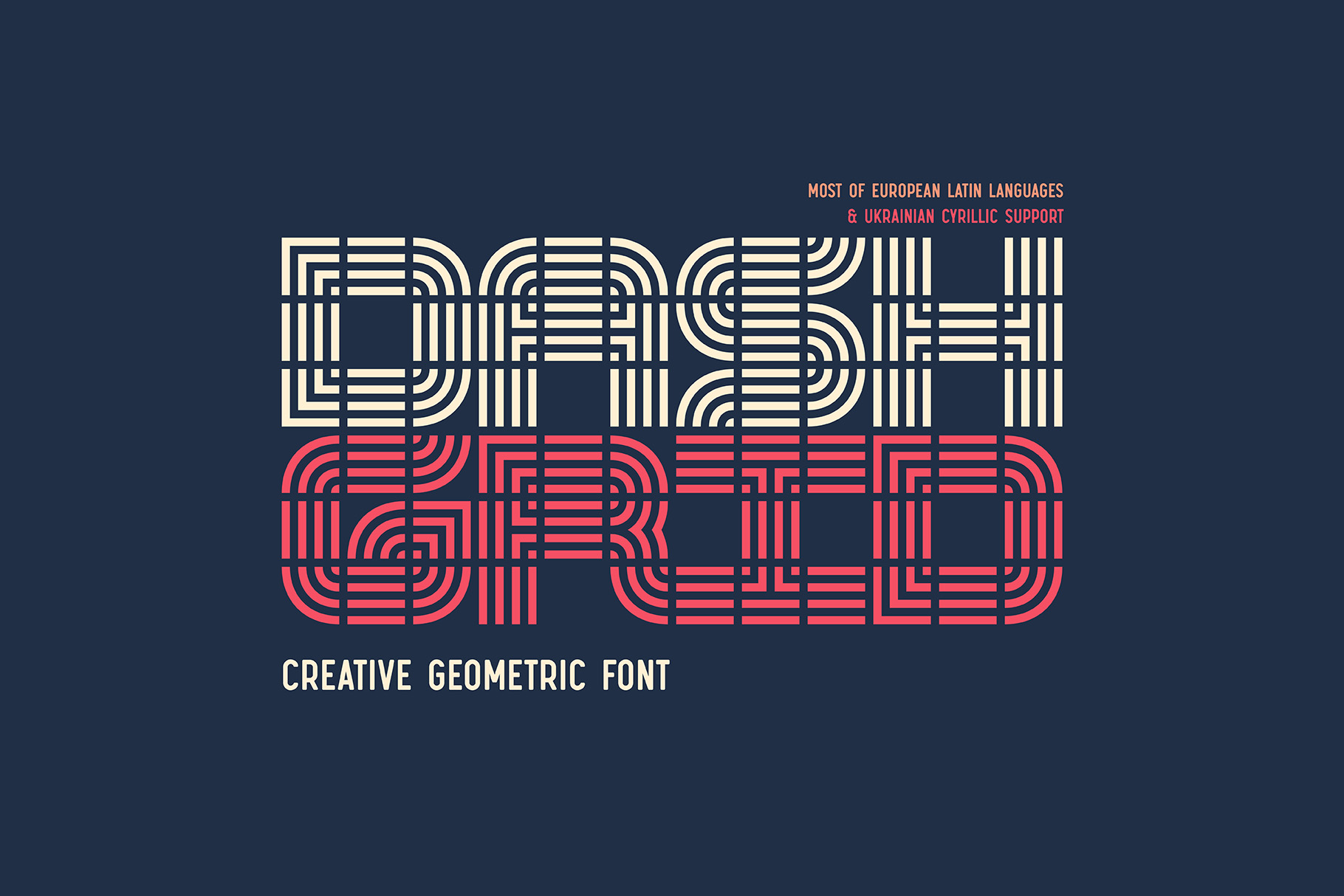 Dash Grid Font facebook cover.