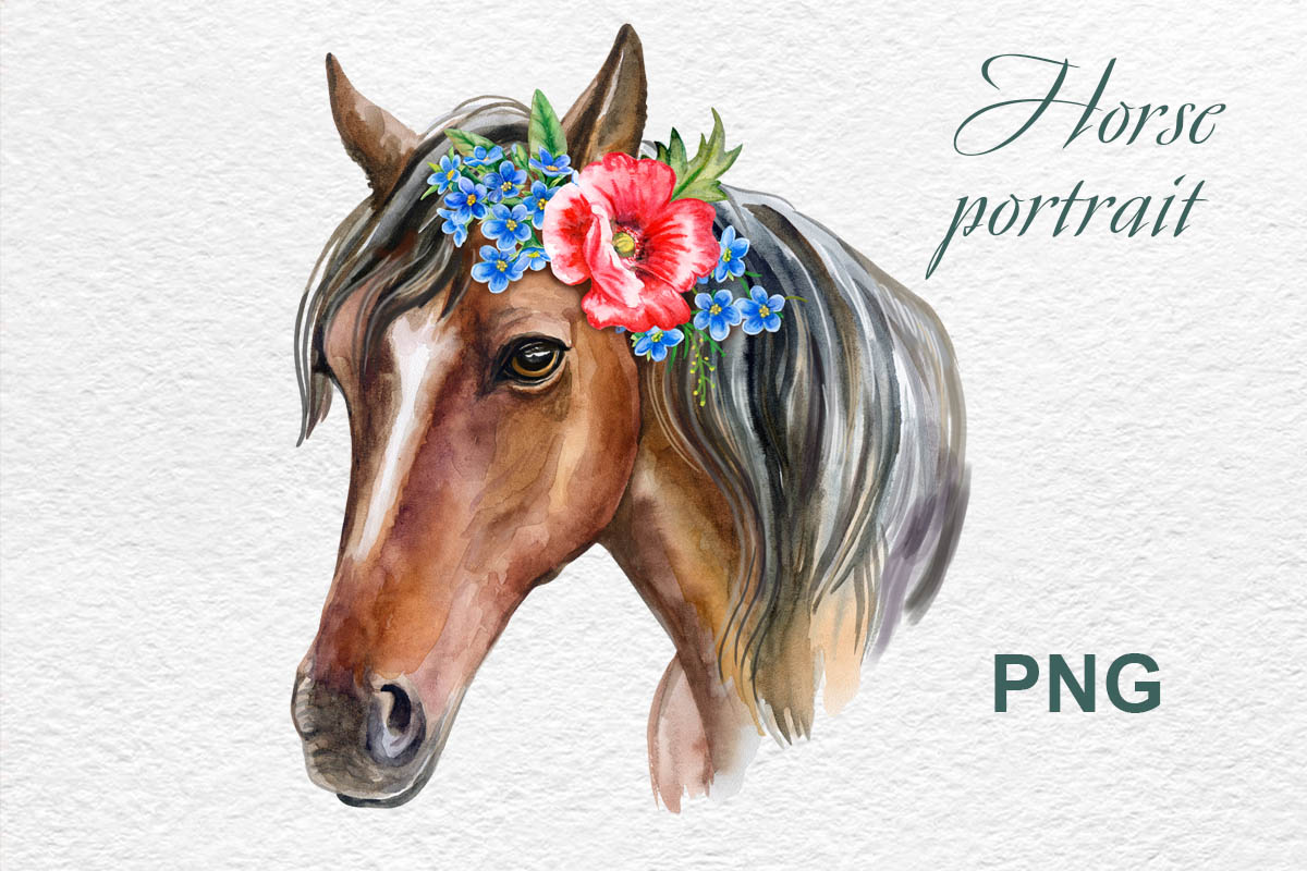 Watercolor Horse Clipart facebook image.