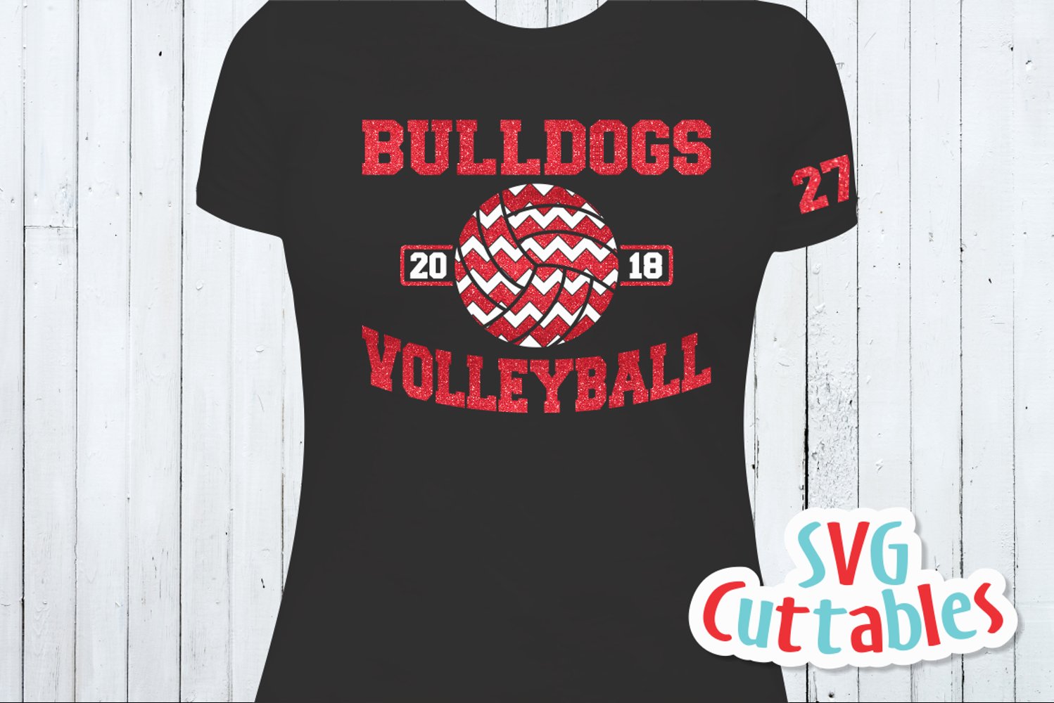 T-shirt design for volleyball team.