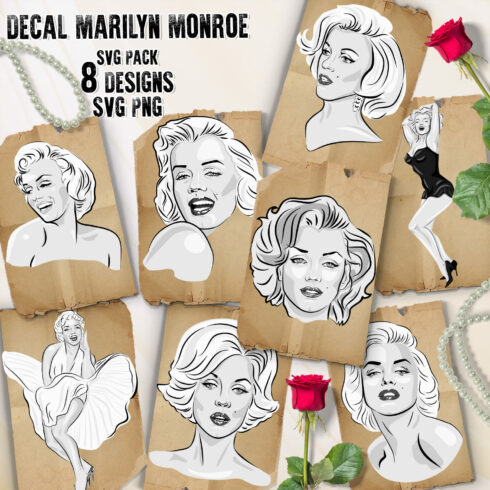 Images with decal marilyn monroe svg.