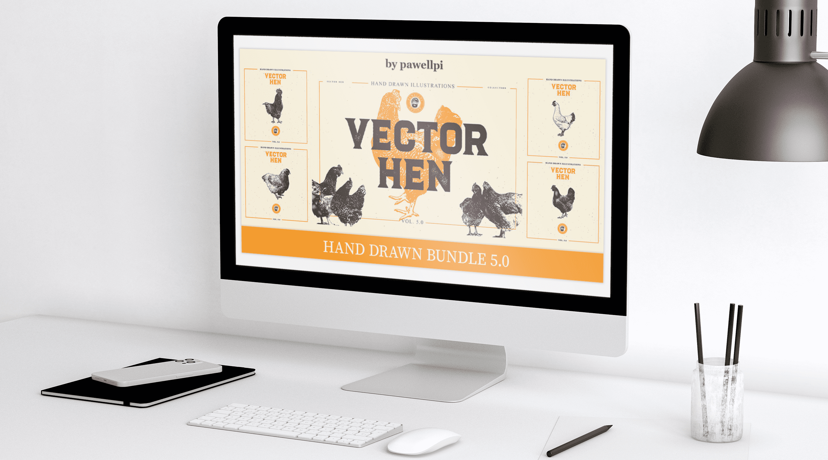 Vector Hen Hand Drawn Bundle 5.0 - desktop.