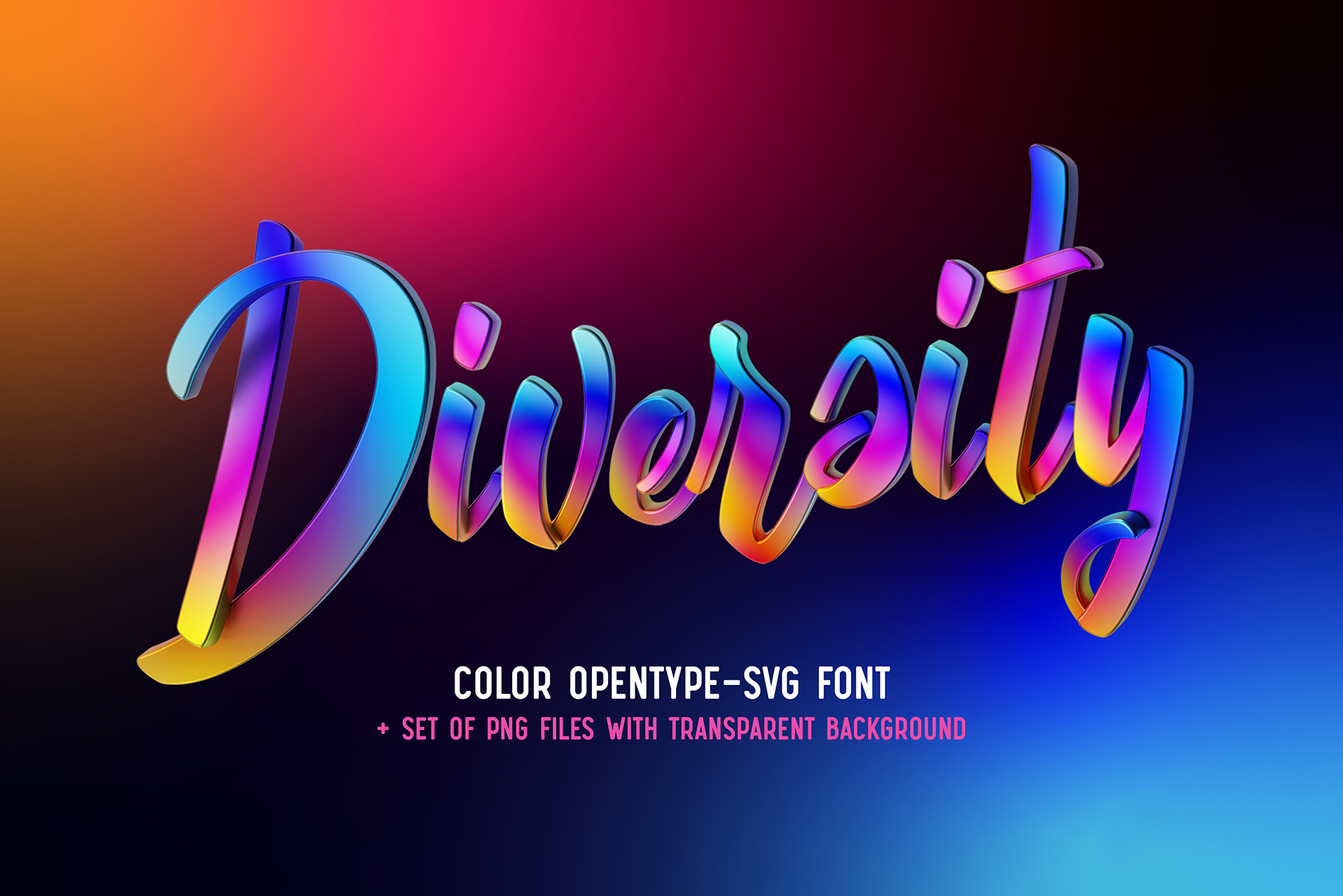 Diversity – Color Bitmap Font facebook image.