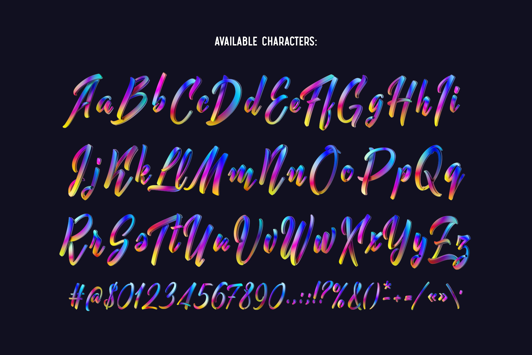 Diversity – Color Bitmap Font letters.