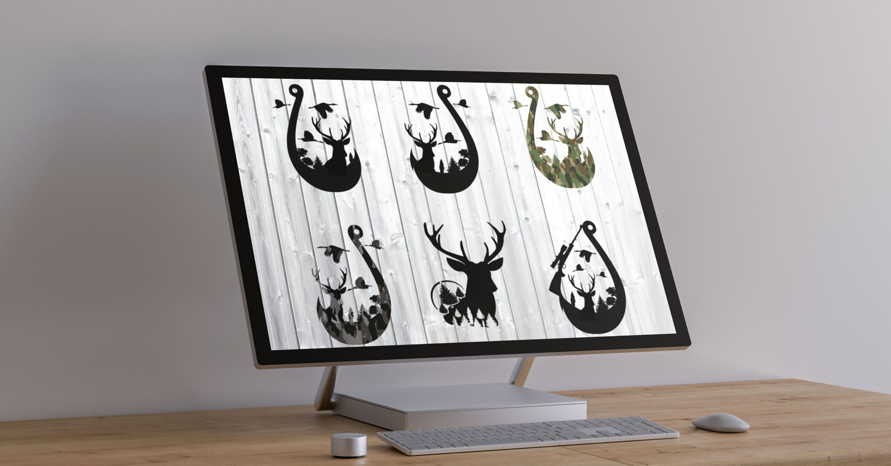 Duck Deer and Hook SVG - desktop.