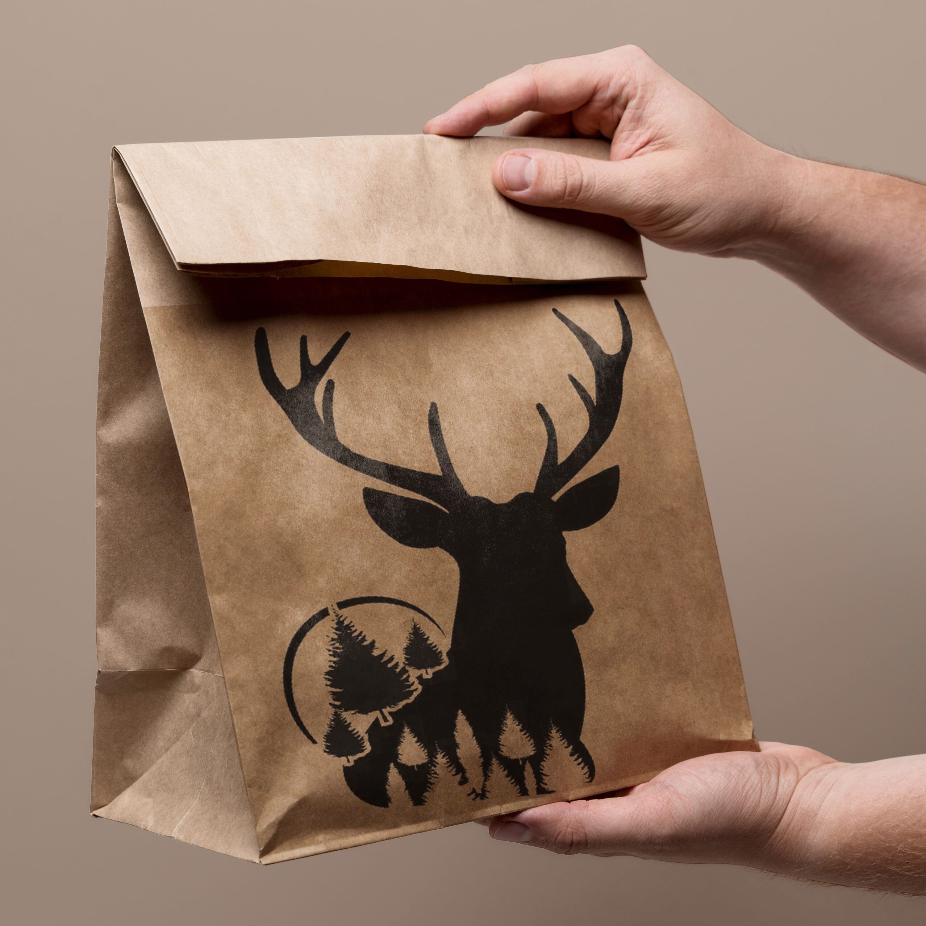 Duck Deer and Hook SVG - paper bag.
