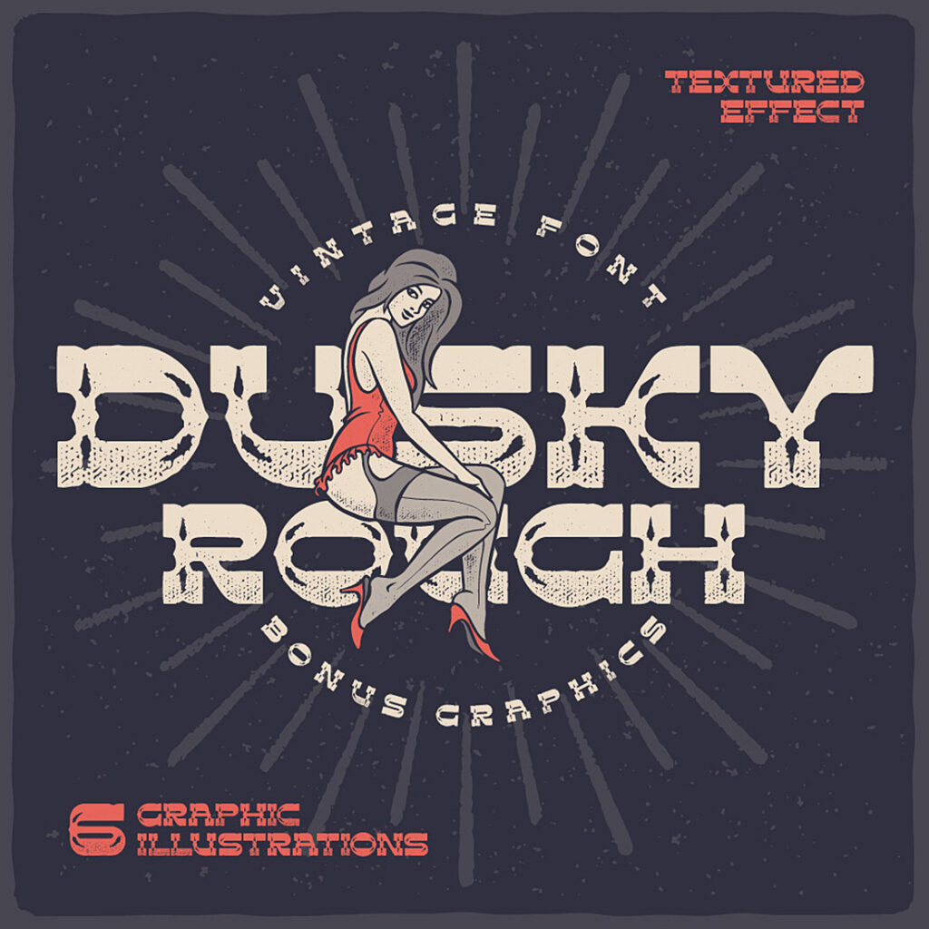 Dusky Rough - font and graphics - MasterBundles