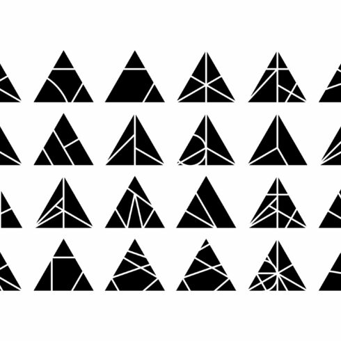 Classic black triangles with white lines.