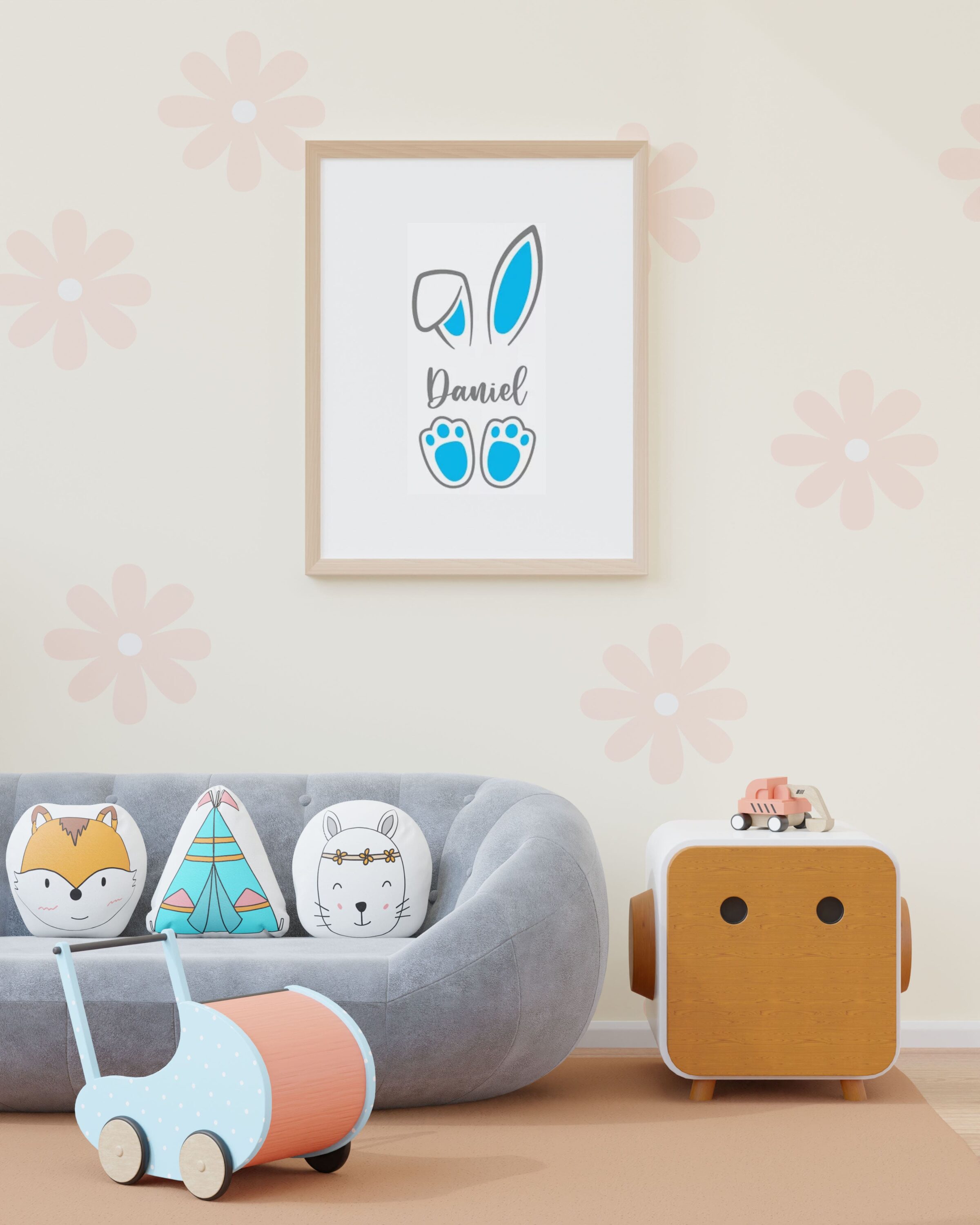 Easter Monogram| Baby Bunny Ears SVG - child room.