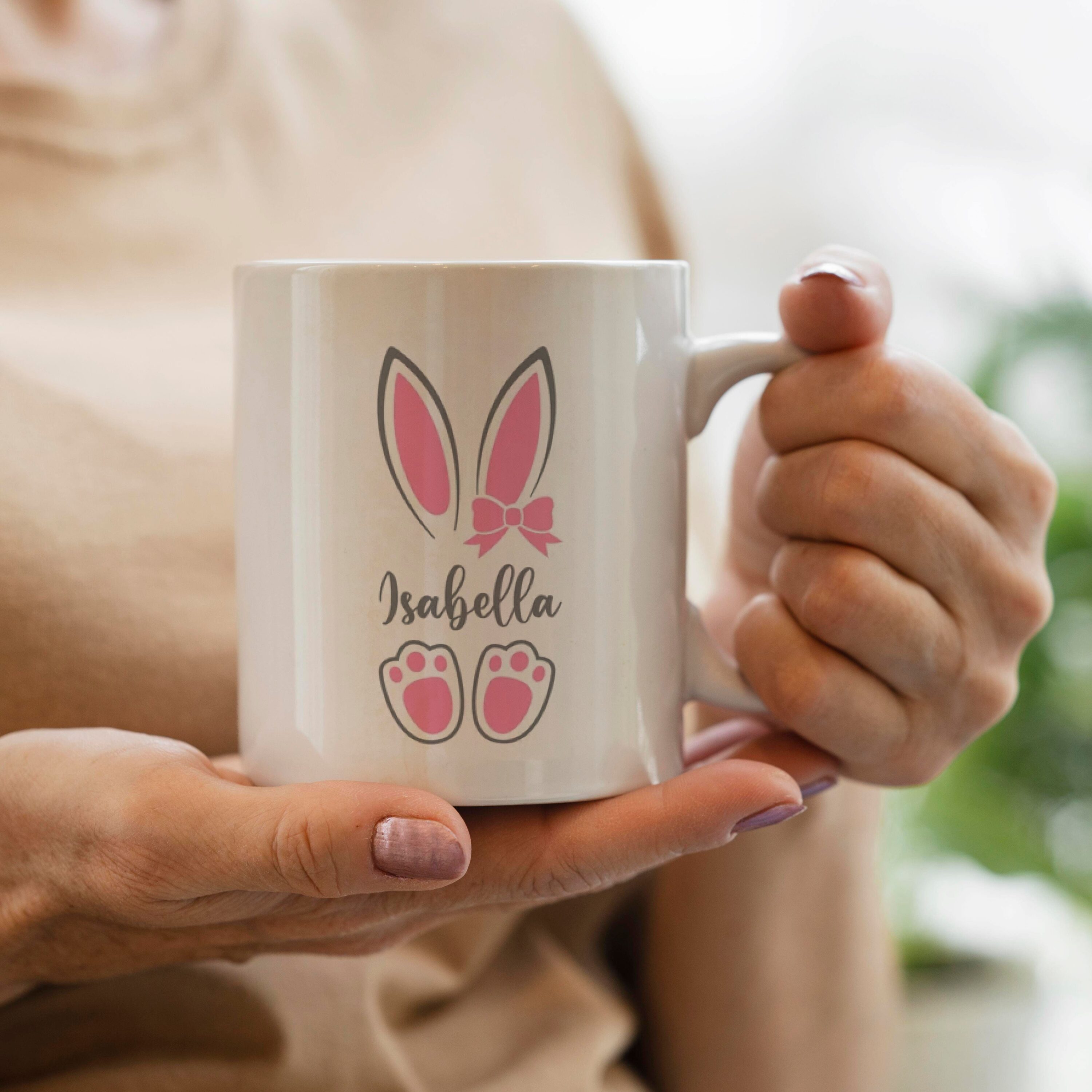 Easter Monogram| Baby Bunny Ears SVG - cup.