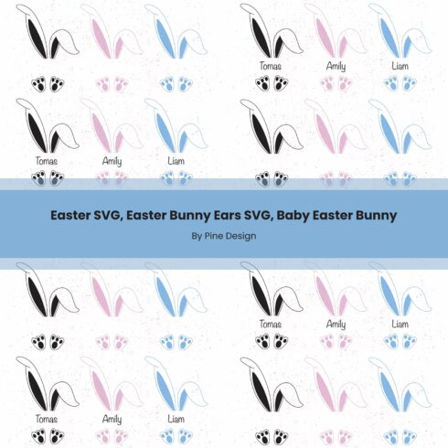 Easter SVG, Easter Bunny Ears SVG, Baby Easter Bunny.