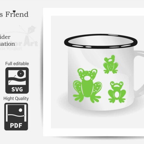 Cup with frog pictures.