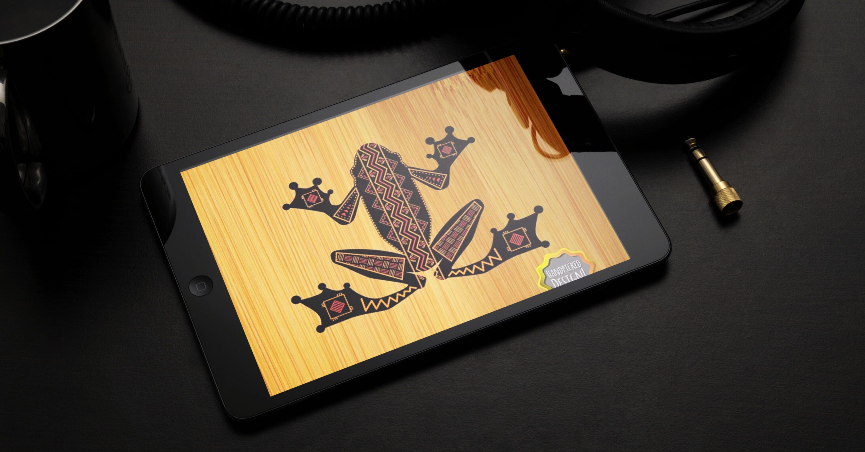 Ethnic frog ornament - tablet preview.