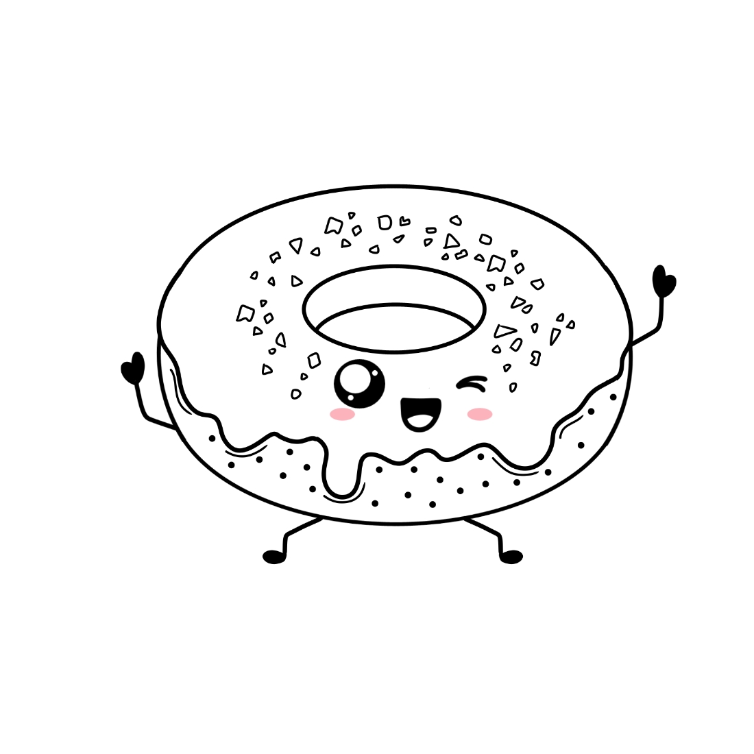 Kawaii Donut Line Art example.