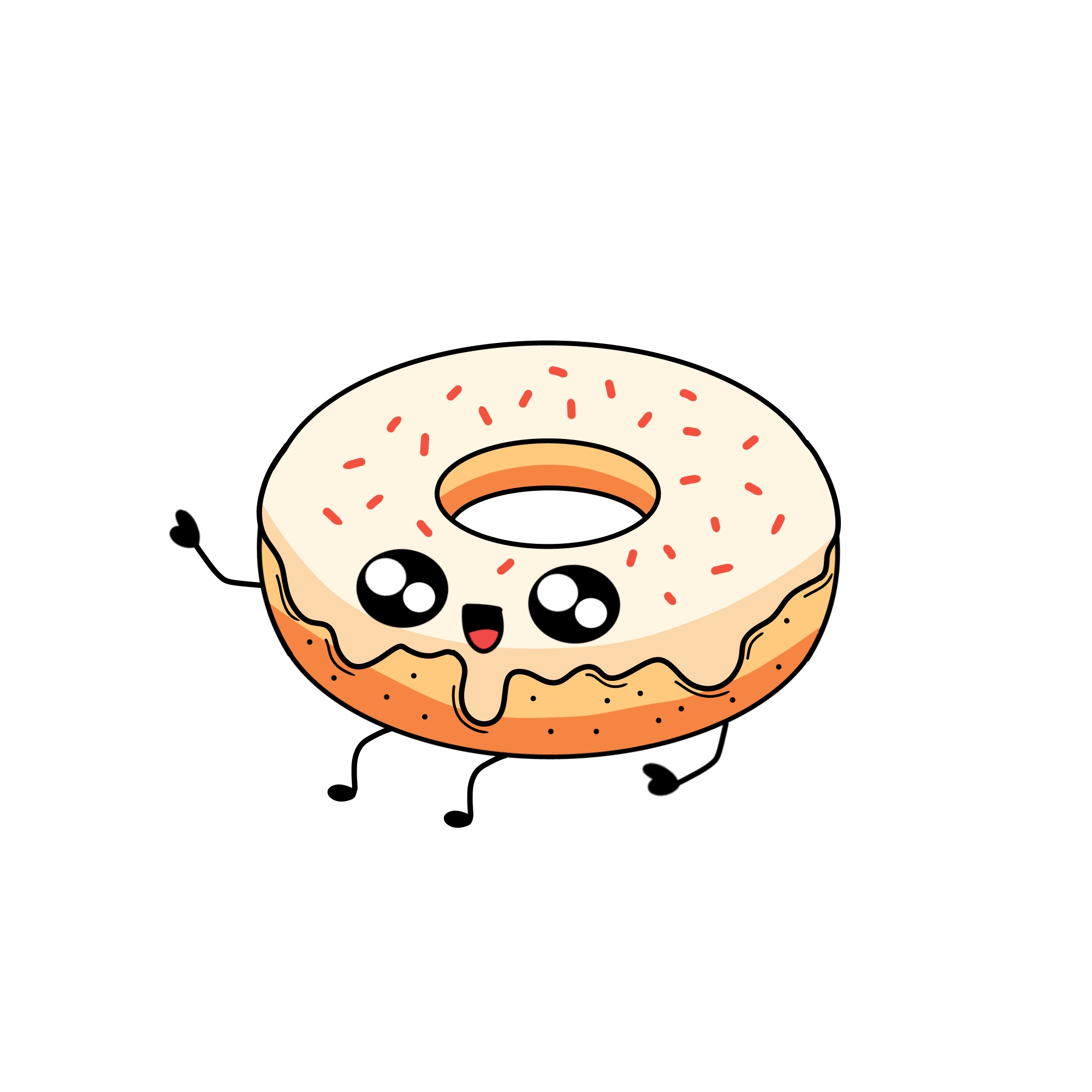 Cute Hand-drawn Kawaii Donut Pack.