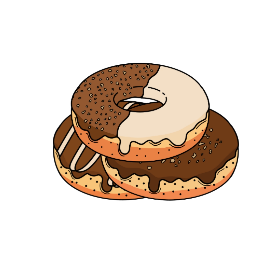 Donut Sticker Pack with chocolate.