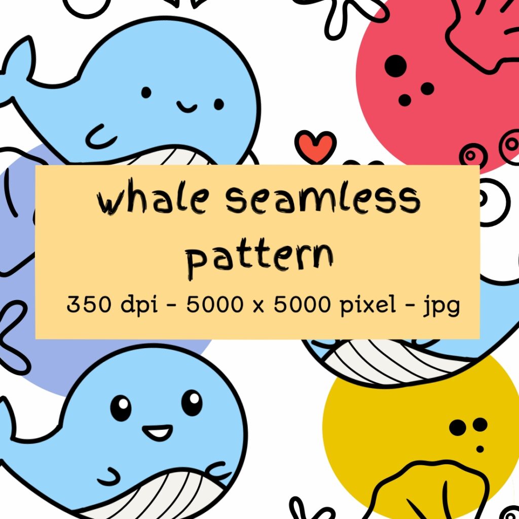 Whale seamless pattern - only $9 - MasterBundles