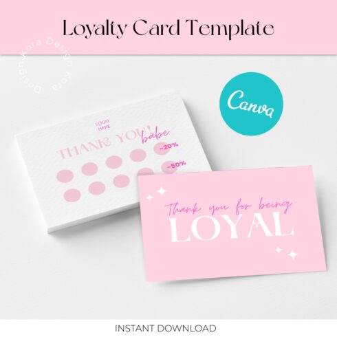 Printable Loyalty Card Template Canva cover image.