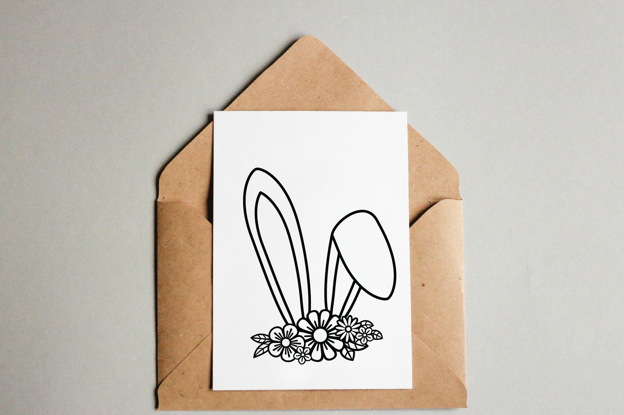 White paper with the bunny ears.