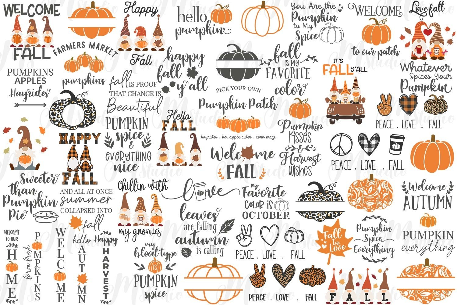 Diverse of fall illustrations.