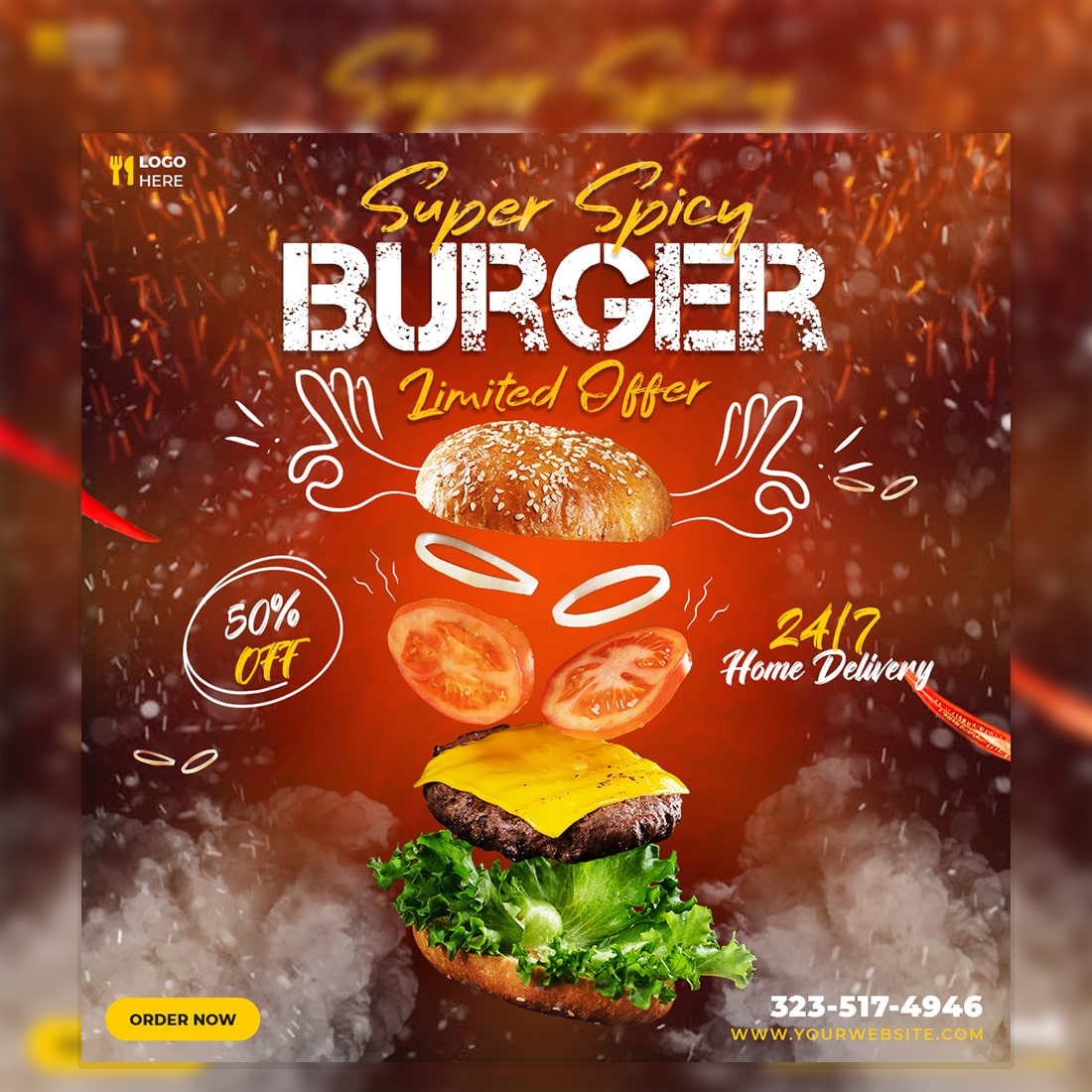 3 Instagram Food Post Banner Designs for Ads