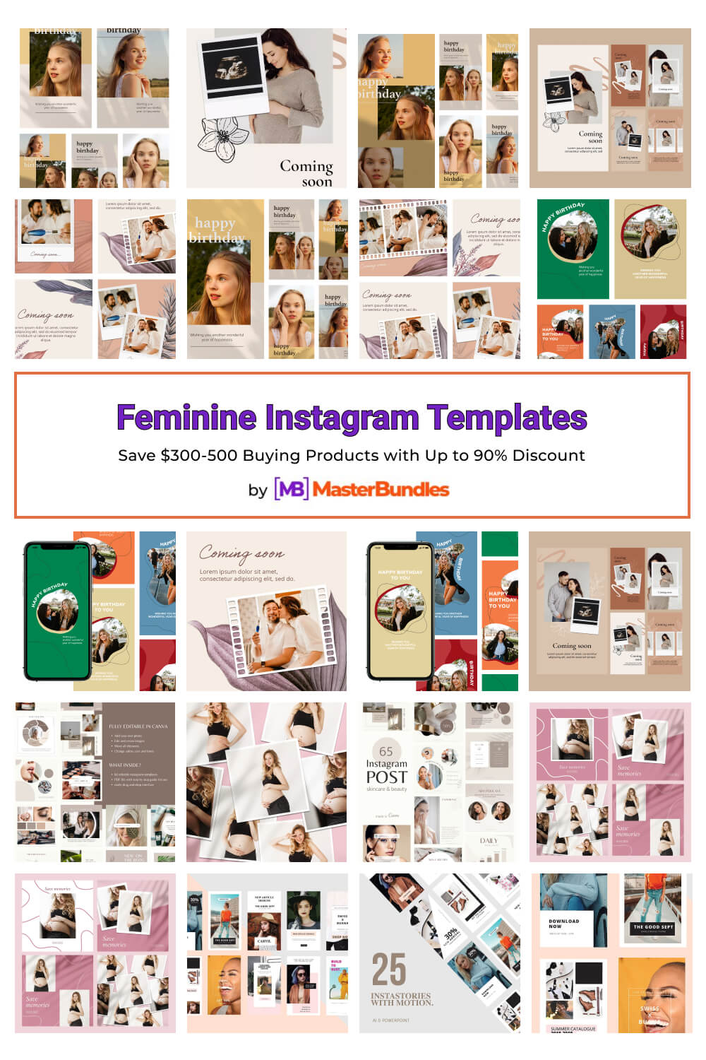 feminine instagram templates pinterest image.