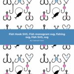 Fish Hook SVG, Fish monogram svg, fishing svg, Fish SVG, svg.