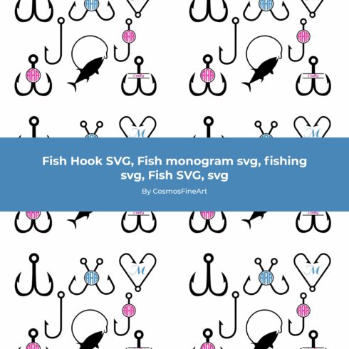 Fish Hook SVG, Fish monogram svg, fishing svg, Fish SVG, svg.