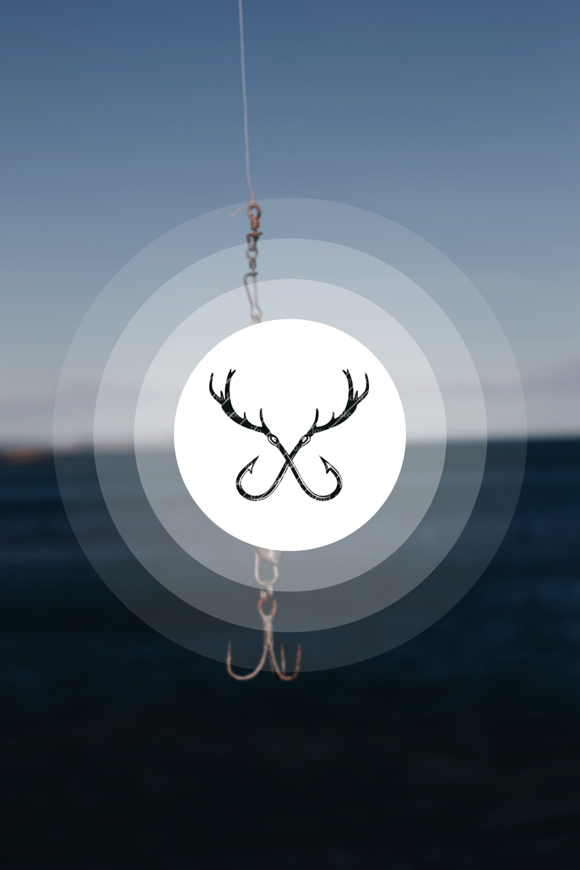 fishing hunting svg deer horns and hooks svg monogram. 05